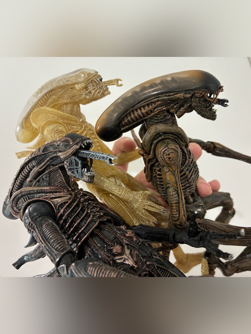 NECA Aliens Xenomorph Action Figures, bundle of 3 w/ articulated joints, 9 in.